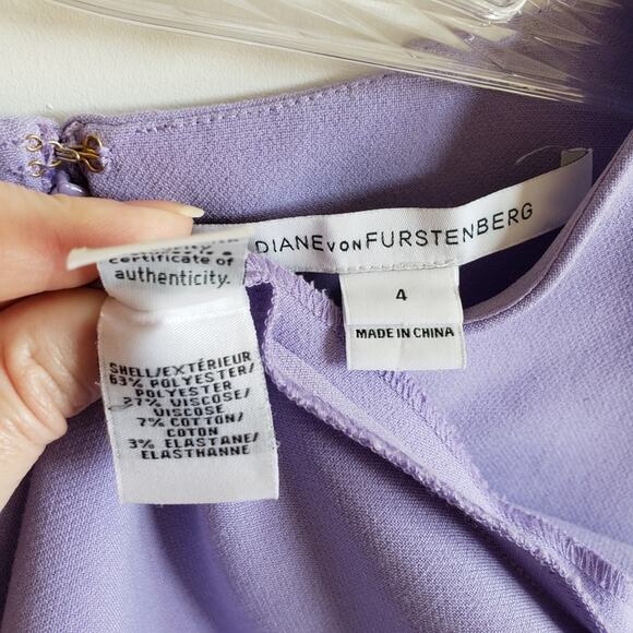Diane Von Furstenberg Lilac Mallorie Peplum Top - Picture 8 of 8
